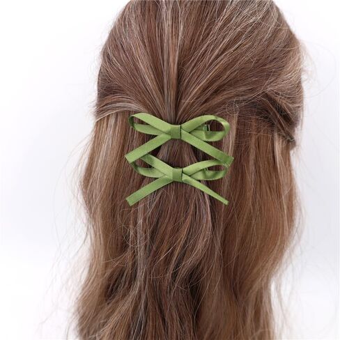 24 PCS Small Hair Ribbon Bow Fully Lined Clips for Girls Women Toddler Baby Youth Playful Hairpins Decoration Satin Bows (24 PCS Multicolors) in Saudi Arabia
