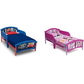 Delta Children Plastic Toddler Bed, Disney Minnie Mouse & Plastic Toddler Bed, Disney/Pixar Cars