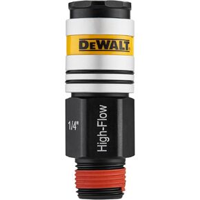 DEWALT 3/8 "MNPT - 1/4 "Body High Flow Coupler, 3/8 "MNPT Fitting, 1/4 "High Flow Body Coupling, 300 Max PSI
