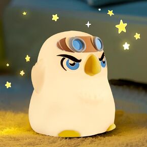 Night Light for Kid Lamp,Baby Nursery 3 Levels Dimmable Cute Eagles Silicone Nightlight for Boy Girl LED Rechargeable Lamp for Toddler Bedroom