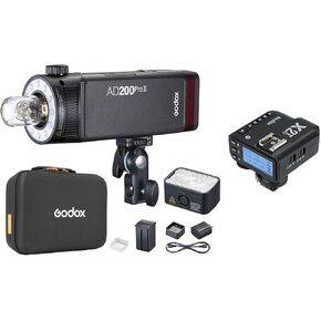 Godox AD200 Pro II Pocket Flash with Godox X2T-O 2.4G Wireless Flash Trigger Transmitter Compatible with Panasonic Compatible with Olympus Camera