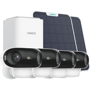 REOLINK Home Hub with 4X Argus 4 +6W Solar Panel - 4K Home Security Cameras System, Spotlight Night Vision, 180° Blindspot-Free View, 64GB microSD Card Included, Encrypted Local Storage