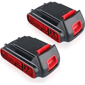 MANUFER 2PACK 3.8Ah 20V LXBR20 Replacement for Black and Decker Lithium-ion Battery Compatible with LBXR2520 LBXR2020 LB2X3020 LBX20 LB2X4020 LBX4020 Cordless Power Tools