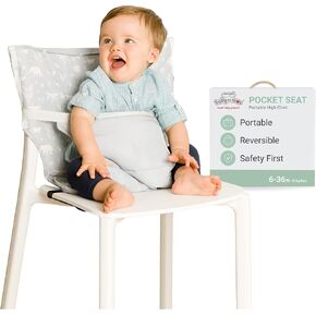 BabyToLove Pocket Seat | Portable High Chair | Lightweight On The Go and Easy to Carry | Travel Must Have | Green Tropic in Kuwait