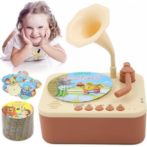 Kids Phonograph with 99 Cards, Toddler Record Player, Story & Music Player, Kids Music Player, Educational Phonograph for Boys and Girls Age 3+, Toddler Toys for Early Learning