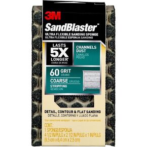 3M, 4.5 x 2.5 x 1, Coarse 20909-60-UFS 60 Grit Sandblaster Ultra Flexible Sanding Sponge