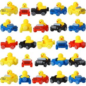 50 Pcs Rubber Duck Truck Car Ducking Includes 2 Inch Floater Rubber Ducks Bulk and 3.94 Inch Truck Vehicle Shape Bath Toy for Bath Time Party Favors Birthdays Gifts