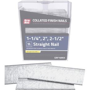 Grip Rite Prime Guard GRF16MIX 16 Gauge Mix Pack Electrogalvanized Straight Collated Finish Nails, 2'/2-1/2"/1-1/4"