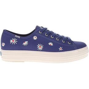 Keds Womens Triple Kick Canvas Daisy Embroidery Lace Up Sneakers Shoes Casual - Blue