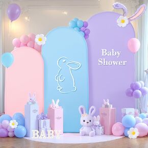Pink Arch Backdrop Cover Set of 3 Wedding Arch Covers Stretchy Backdrop Baby Shower Birthday Party Arch Cover 6FT 6.6FT 7.2FT Arch Backdrop Stand Cover Spandex Bridal Shower Banquet Decoration