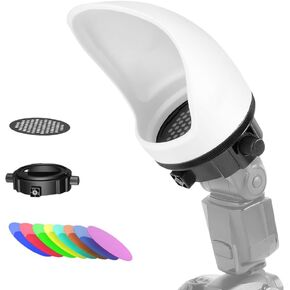 LENSGO Photography Lighting Flash Diffuser Set, Professional Flash Kit Flash Diffuser Modifier Bundle Diffusion Dome for All Square and Round Head Lights for Superior Light Control