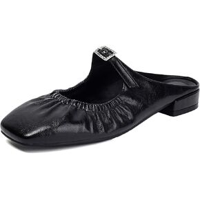 XIEDA Mules for Women Comfortable Flats Slip on Low Heel Backless Loafer Shoes