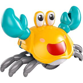 TEMI Crawling Crab Baby Toy for 36 Months - Sensory Walking Musical Toys, Infant Toys 36 Months, Dancing Moving Crab with Obstacle Avoidance, Birthday Gifts for 3 Year Old Toddlers