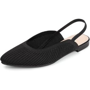 MUSSHOE Slingback Flats for Women Pointed Toe Flats for Women Dressy Comfort Work Office Shoes for Women