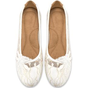 أحذية Aomigoct Ballet Flats Forms للنساء: Black 8 Dress Fress Flats Lace Womens Flats - حذاء زفاف ناعم غير رسمي