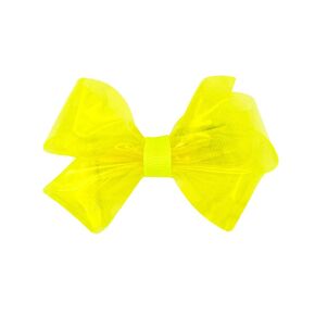 Wee Ones Girls' WeeSplash Vibrant Colored Vinyl Swim Hair Bow on a WeeStay Clip, Mini, Neon Yellow