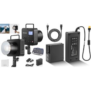 NEEWER Q4 400Ws 2.4G TTL Outdoor Studio Flash (New Look), 1/8000s HSS/2800mAh Battery/30W Modeling Lamp/400 Full Power Flash Strobe Light, Q4 Dummy Battery Kit Included