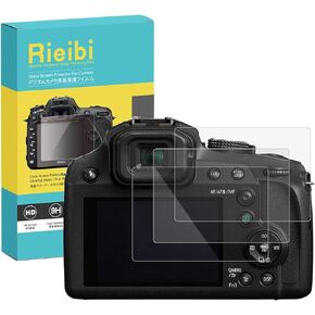 Rieibi 3-Packs Screen Protector for Panasonic Lumix FZ80 FZ80D FZ82 FZ82D FZ85 FZ85D ZS70 TZ85 TZ90 TZ95 Digital Camera, 0.33mm 9H HardnessTempered Glass Film Anti-Fingerprint Ultra-Clear