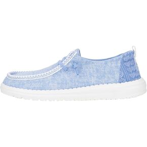 HEYDUDE Wendy Surf Wash Blue Size 6, Women’s Shoes, Women’s Slip-on Loafers, Comfortable & Light-Weight
