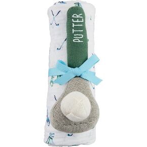 Mud Pie Children's Boy Golf Swaddle and Rattle