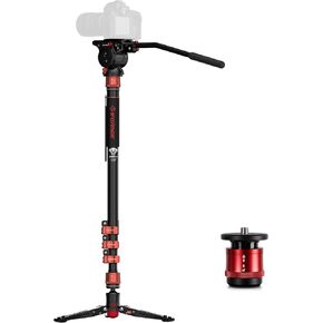 IFOOTAGE 71" Aluminum Monopod Kit and Quick Release System,Professional Monopod Set for DSLR Cameras, Portable Travel Monopod, Compatible w/Sony Canon Nikon DSLR Cameras