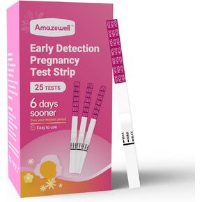 Early Pregnancy Tests, 25 Count Pregnancy Test Strips for Home Detection, Over 99% Accuracy, Individually Wrapped, 5mm Width HCG Test Kit, Fertility Value Pack
