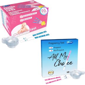Ovulation Test Strips 25 and Pregnancy Tests 10, HEAL-CHECK Bulk Ovulation Predictor Kit for Women TTC, Over 99% Accuracy, Easy to Use at Home, Individually Wrapped, FSA HSA | 25LH+10HCG+35 Urine Cup