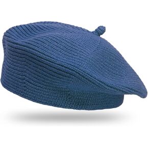 Little Girls Beret Hat French Artist Knit Hat Warm Knitted Beret for Kids Fashion Toddler Baby Beanie (Blue01)
