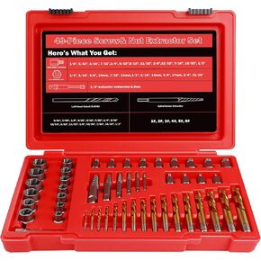 30 Pcs Spiral Screw Extractor Bolt Extractor Set, 6542/4341 HSS Left Hand Drill Bit Set, Stripped Bolt Remover Borken Bolt Extractor Kit for Removing Nuts Bolts with Solid Storage Case