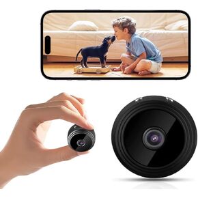 Mini WiFi Camera Indoor Plug-in/Wireless Smart Security, Hidden Camera, Hidden WiFi Camera 1080p HD Video, Night Vision, Motion Detection, Home Security Camera for Pet, Baby - App Control
