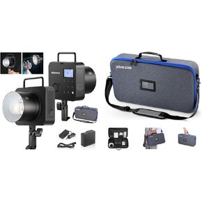NEEWER Q4 400Ws 2.4G TTL Studio Flash [New Look] 1/8000 HSS 2800mAh Battery Powered Outdoor Strobe Photography Monolight, 30W Modeling Lamp/400 Full Power Flash, PB8 Q4 Carrying Bag Kit Included