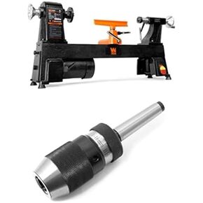 WEN 4.5-Amp 12-Inch by 18-Inch 5-Speed Benchtop Wood Lathe and 5/8-Inch Keyless Drill Chuck with MT2 Arbor Taper (LA3424, LA162L)