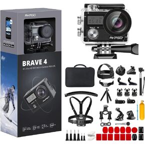 AKASO Brave 4 Action Camera with 60 in 1 Accessories Kit