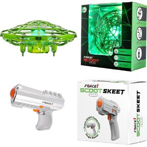 Force1 Scoot Skeet Drone Green Hand Drone for and Blaster Gun Electronic Shooting Game for Kids and Adults, LED Toy Gun with Easy Switch Launch and Drop Mode Button, Ultimate Electronic Target Game