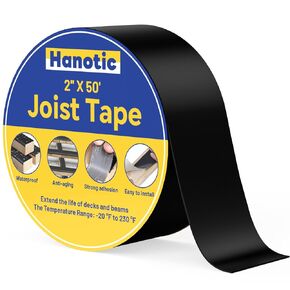 Joist Tape for Decking 2'' X 50', 10 Rolls Weather Resistance Butyl Sealant Tape, Waterproof and Anti-Corrosion for Extend Deck Life, Self-Adhesive for Wood Joists Decks Beams Roof