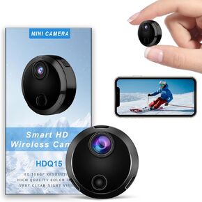 Hidden Cameras - WiFi Mini Camera -1080P HD WiFi Security Camera -Surveillance Cameras with Motion Detection and Night Vision - Spy Cam-Indoor Nanny Cam - Home Security for Pet/Baby/Nanny with App-Q15