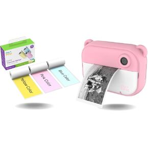 myFirst Camera Insta 2 Pink & Thermal Sticker Bundle Sales. Instant Print Camera Birthday Gift for Girls Age 5-15 with Selfie Lens and Video
