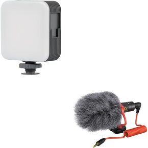Bundle: SmallRig P96 LED Video Light and SmallRig Shotgun Mic for Camera