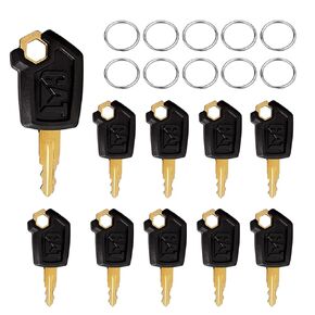 5 PCS Loaders Excavators Keys for CAT Heavy Equipment Ignition Key with 5 Key Chains