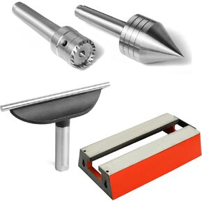 Update Kit: Extension Bed 305mm (12 inch), Woodlathe MT2 Live Center 1-5/8" Dia and Crown Drive Center, 8" Tool Rest,Compatible with Harbor Freight Central Machinery BAUER 14 x 20 Wood Midi Lathe.