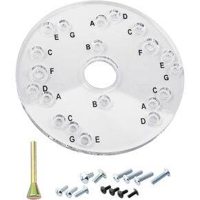 71369 Router Base Plate 6-1/2" Diameter Clear Acrylic Sub Base with Marked Holes Fits for Porter Cable, Bosch, Craftsman, Dewalt, Hitachi, Ryobi