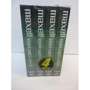 Maxell 213030 VHS T160 Standard Grade - 4 Pack