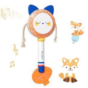 Evoceler Baby Toys, Baby Easter Basket Stuffers Gifts, Fox Rattles & Shaker Toys with Teether, Sensory Toys for 0+M Babies, Soft Silicone BPA Free, Perfect Size for Grasp and Shake