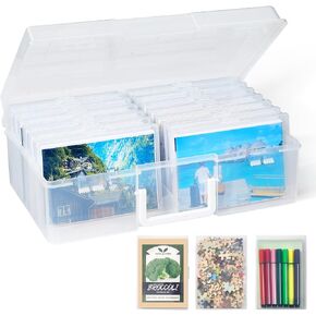 Lifewit Photo Storage Box 5x7 Photo Case, 9 Inner Photo Keeper, Clear Photo Boxes, Lifewit Photo Storage Box 4x6 Photo Case, 14 Inner Photo Keeper, Clear Photo Boxes