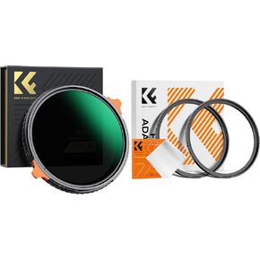 82mm Variable ND4-64 & CPL in 1 Lens Filter & 77-82mm (2PCS) Step Up Filter Adapter Rings Kit, for 77mm Lens Add 82mm Filter