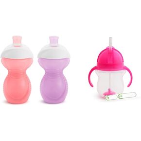 Munchkin® Click Lock™ Bite Proof Sippy Cup, 9 Ounce,2 Count (Pack of 2), Blue/Green