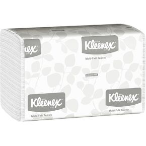 Kleenex® Multifold Paper Towels, Bulk (02046), 1-Ply, 9.2" x 9.4" sheets, White (150 Sheets/Pack, 8 Packs/Case, 1,200 Sheets/Case)