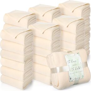 Buryeah 36 Pack Wedding Fleece Throw Blanket Bulk 50 x 60 Inch Soft Lightweight Fleece Lap Blanket with Thank You Cards and Ribbon for Wedding Sleepover Spa Slumber Favors Gifts (Light Gray) in Kuwait