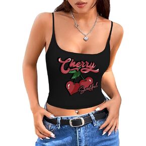 Hilinker Women's Sexy Leopard Print Cami Crop Tops Cheetah Spaghetti Strap Y2K Tank Top