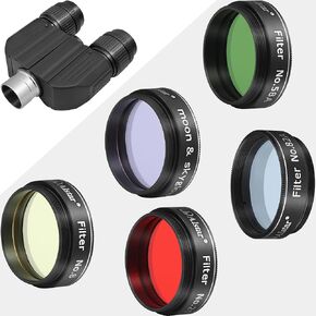 Alstar Stereo Binocular Viewer for Telescopes - Bundle with - 5Pcs 1.25" Telescope Filters Kit